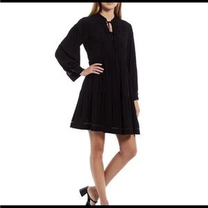 Antonio Melani Sawyer Jacquard Black Tiered Dress size 12